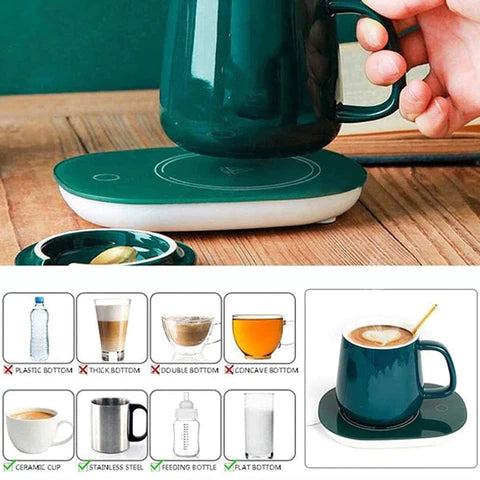 Set taza con portavaso calentador