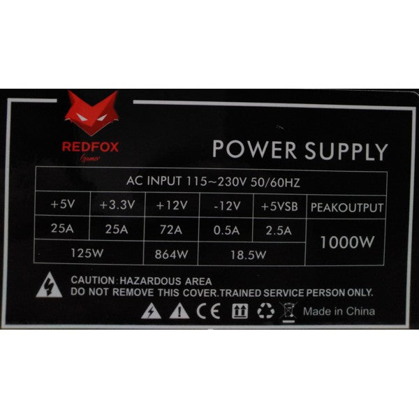 FUENTE DE PODER 1000W REDFOX ATX